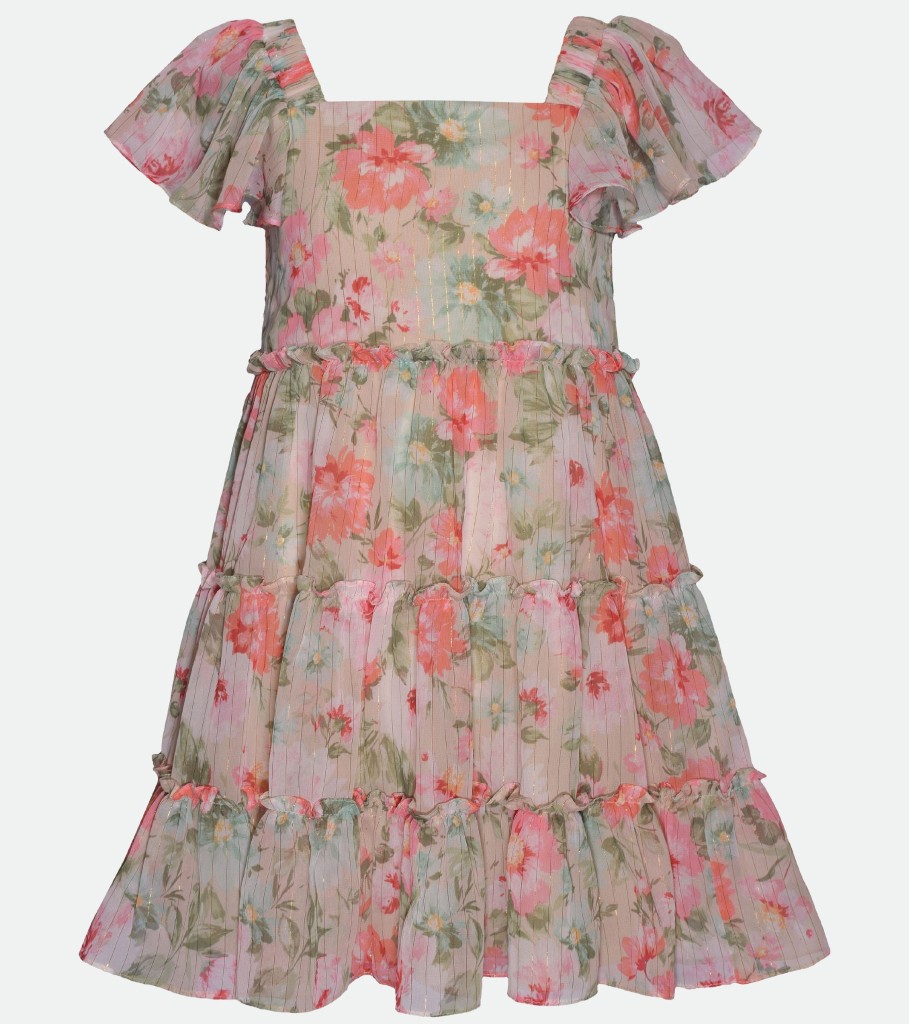 Dresses Bonnie Jean | Faith Floral Tiered Dress