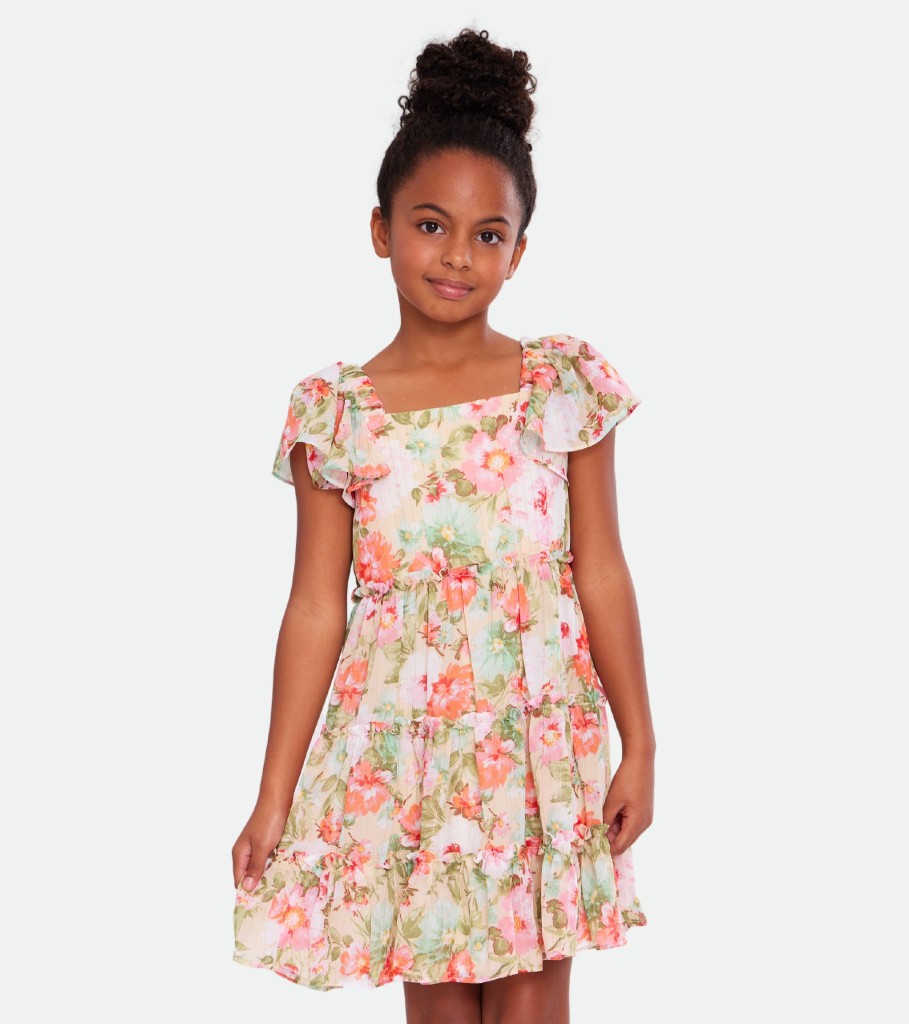 Dresses Bonnie Jean | Faith Floral Tiered Dress