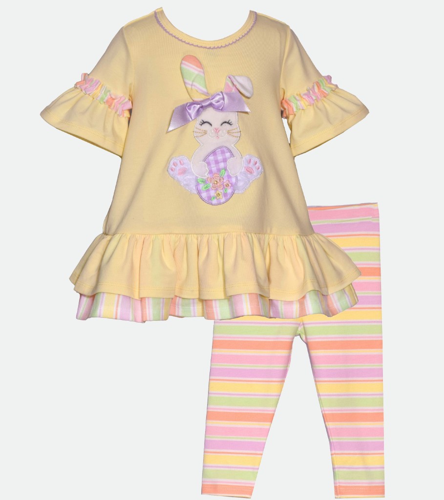 Legging & Short Sets Bonnie Jean | Bunny Striped Legging Set