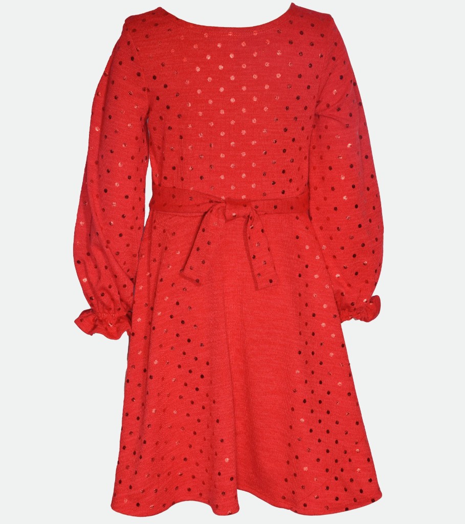 Dresses Bonnie Jean | Abigail Polka Dot Knit Dress