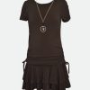 Dresses Bonnie Jean | Paige Ruched Dress With Necklace