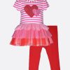 Legging & Short Sets Bonnie Jean | Heart Tutu Legging Set