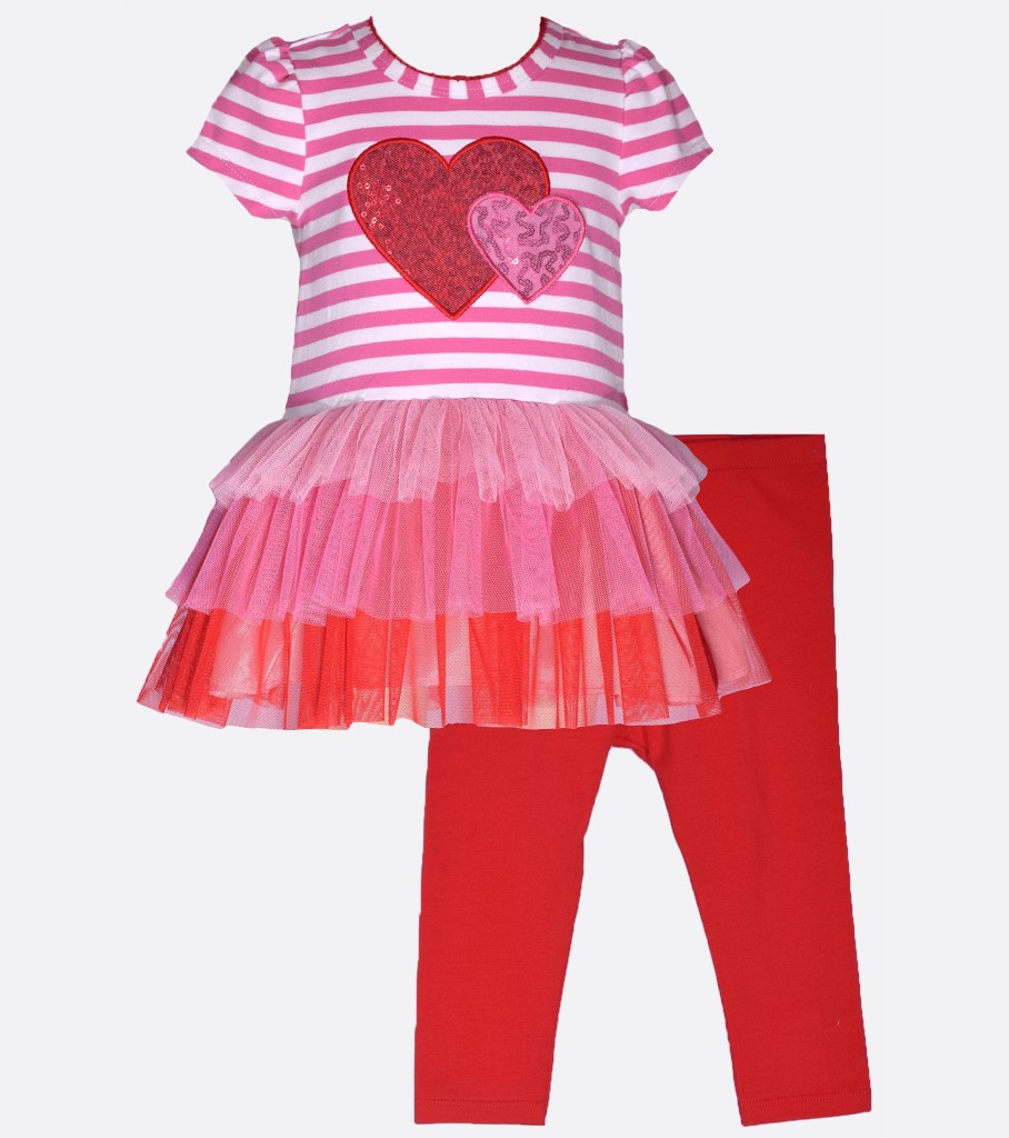 Legging & Short Sets Bonnie Jean | Heart Tutu Legging Set