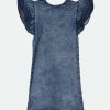 Dresses Bonnie Jean | Cora Ruffle Sleeve Denim Dress